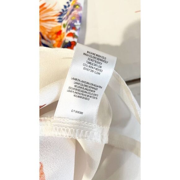 MAISON NWT Tara Floral Smocked White Midi Square Neck Dress SIZE 8 - Picture 8 of 12